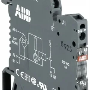 ABB DIN-skena, R600 Gränssnittsrelä, 115V spolspänning, kontaktkonfiguration SPDT 68mA Populärt val