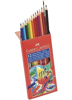 Begränsat antal Faber-Castell Akvarellpenna 12 färger (fp om 12 set)