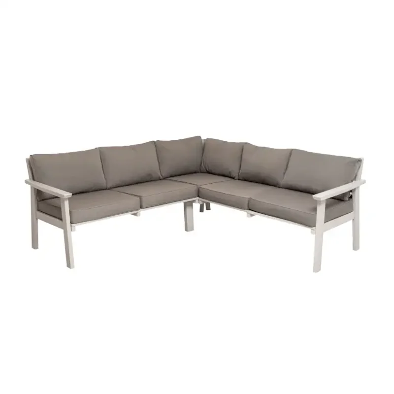 Träsoffa ute Eden Wood Ransvik Hörnsoffa 200 x 200 cm inkl Dynor Greige Premium
