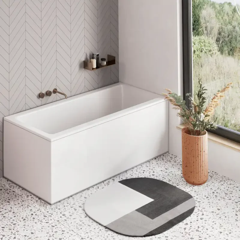 Badkar Swebad Borgholm Standard150 cm U3: Med Frontpanel, Sidopanel till vänster, Sargblandare till vänster Reapris