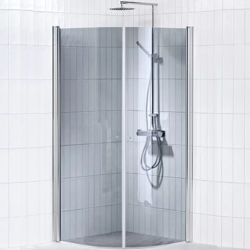 Duschhörn Alterna Picto SvängdLxB 785x785 mm, Gråtonat Glas/Blank Begränsat erbjudande