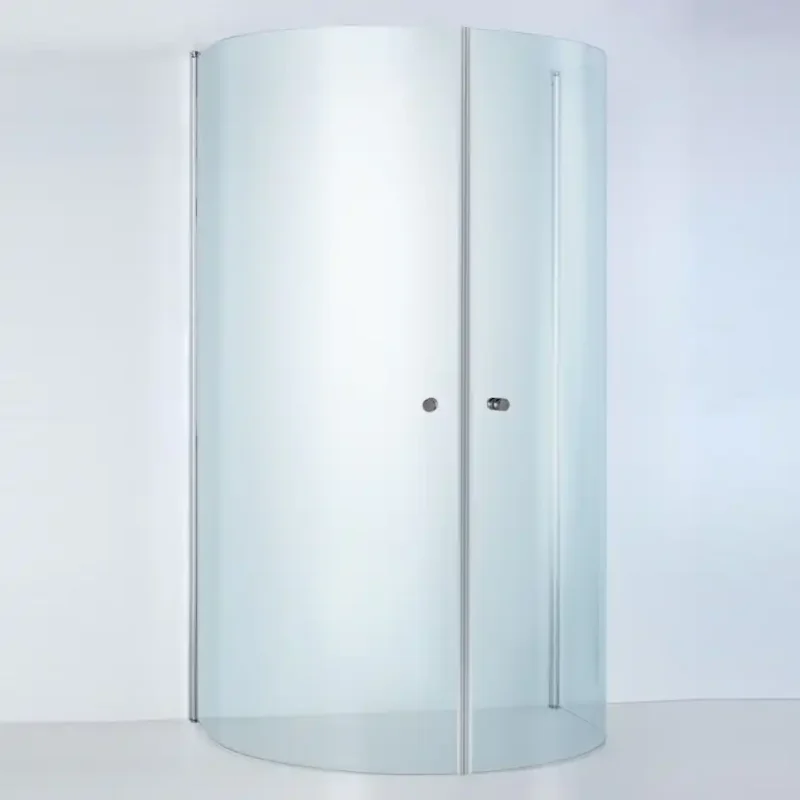 Billigare Duschhörn Duschbyggarna Round De Luxe930x800 mm, Krom, Klarglas