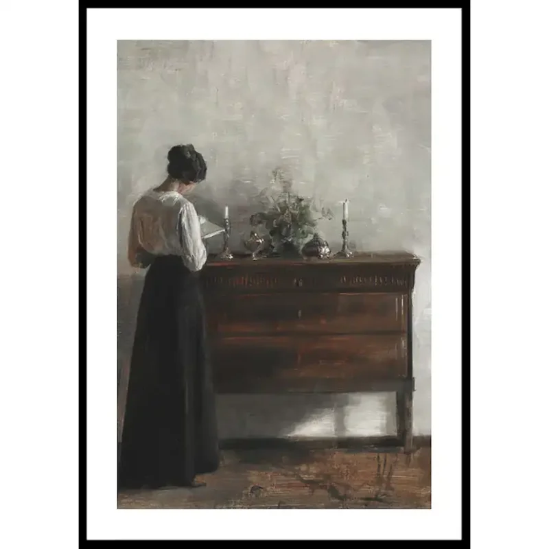 Extra rabatt Poster Gallerix Interiør Med Kunstnerens Hustru By Carl HolsøeStorlek: 21x30 cm