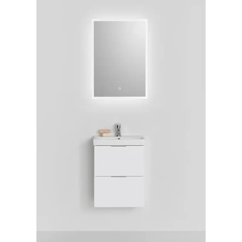 Beställ nu Möbelpaket Hafa Neat med Lådor och Spegel Store Square LEDVit, Bredd 420mm